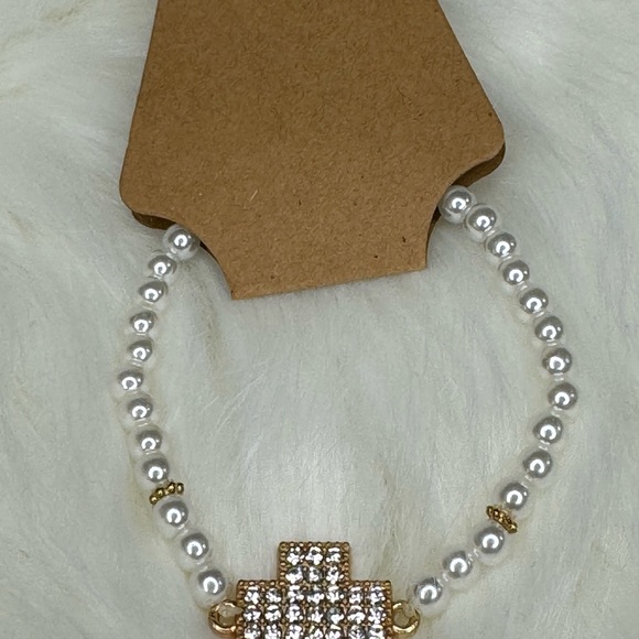 PEARL AND CRYSTAL BEADED EXPANDABLE BRACELET - Picture 6 of 17